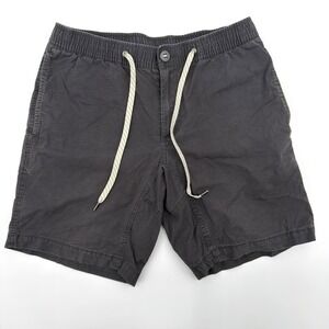 Vuori Men's Rip Stop Charcoal Gray Elastic Waist Drawstring Shorts Medium